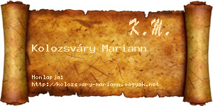 Kolozsváry Mariann névjegykártya